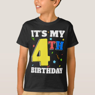 T-shirt garçon 4 ans 4ème anniversaire fille enfant de qua