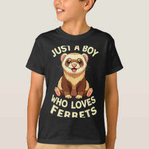 T-shirt Garçon aime les furets Illustration d'animal migno