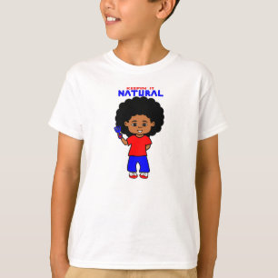 T-shirt Garçon d'Afro-américain avec la grande bande