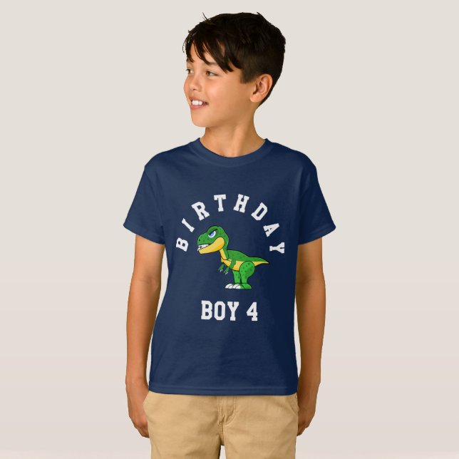 T-shirt Garçon d'anniversaire 4 ans de chemise de (Devant entier)