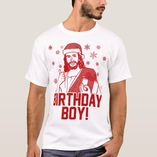 T-shirt Garçon d'anniversaire de Jésus de Joyeux Noël (Devant)