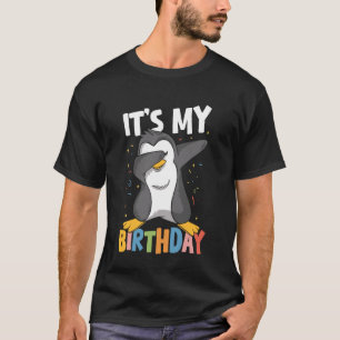T-shirt Garçon d'anniversaire Penguin Kids Dab C'est mon a