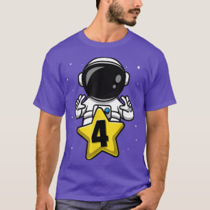 T-shirt Garçon de 4 ans Anniversaire Astronaute 4ème fête