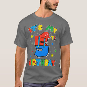 T-shirt Garçon de 5 ans d'anniversaire Super Joueur Thème