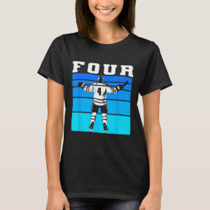 T-shirt Garçon de hockey 4e anniversaire Quatre anniversai
