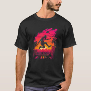 T-shirt Garçon d'esthétique rétro faisant du parkour sur l