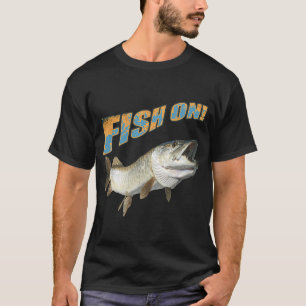 T-shirt Garçon et canne à pêche et poisson d'après Mondria