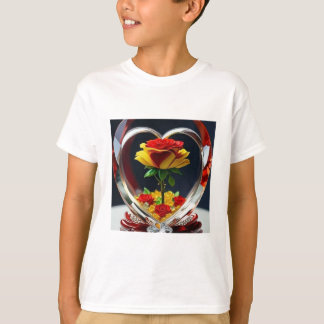 T-shirt garçon et fleur belle conception