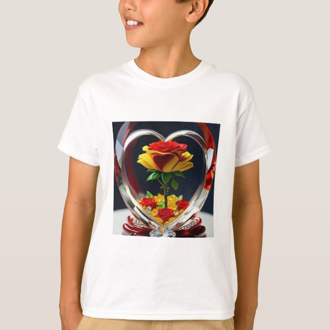 T-shirt garçon et fleur belle conception (Devant)