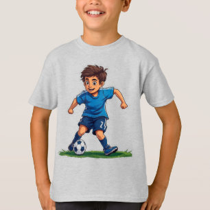 T-shirt Garçon jouant au football