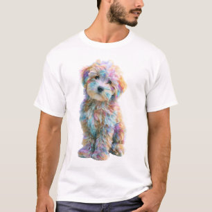 T-shirt Garçon Maltipoo Tourbillon Arc-en-Ciel