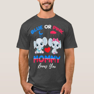 T-shirt Garçon Ou Fille Maman Vous Aime Elephant Rose Blue