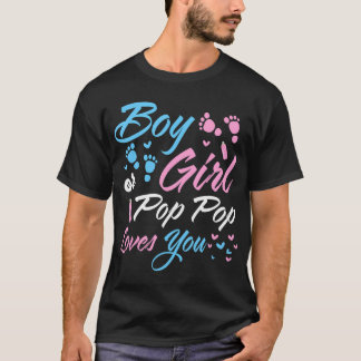 T-shirt Garçon Ou Fille Pop Pop Vous Aime Genre Reveal Gro