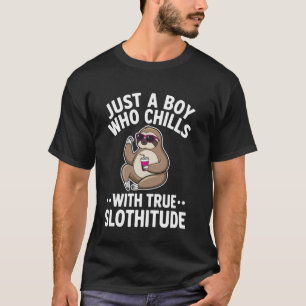 T-shirt Garçon paresseux détendu avec art de smoothie
