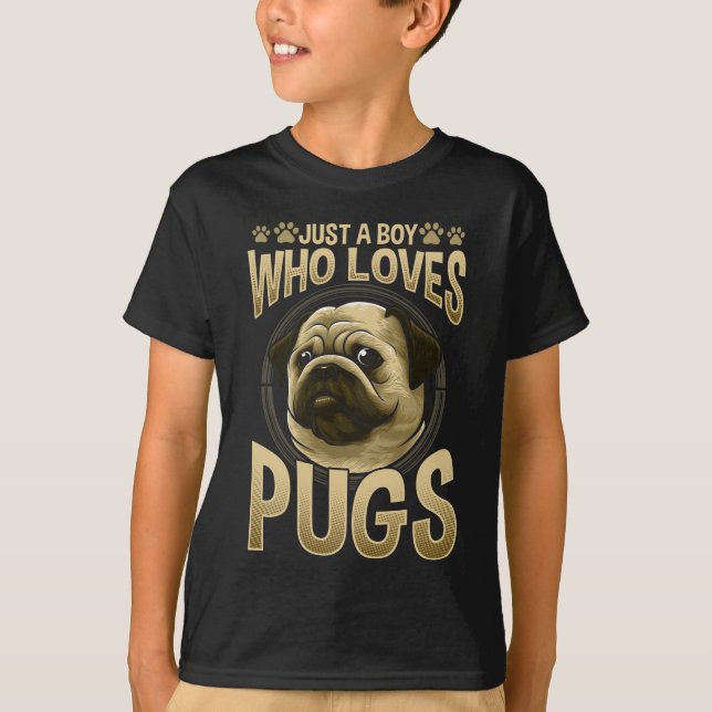 T-shirt Garçon qui aime les Carlins Amoureux des chiens Pa (Devant)
