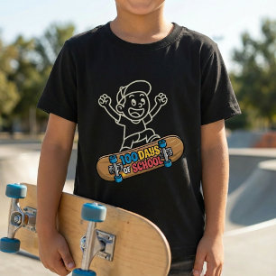 T-shirt Garçon skateur de 100 jours d'école Skateur
