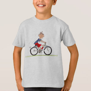 T-shirt Garçon sur l'illustration de vélo