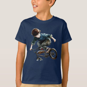T-shirt Garçon sur une course à vélo Sport Fun