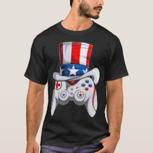 T-shirt garçons 4 juillet Vidéo Jeu Drapeau Américain Uncl