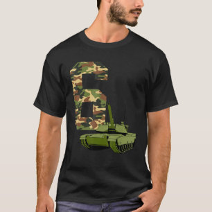 T-shirt Garçons 6e anniversaire char militaire Camion de c
