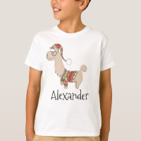 Garçons adorables Noël Llama et nom