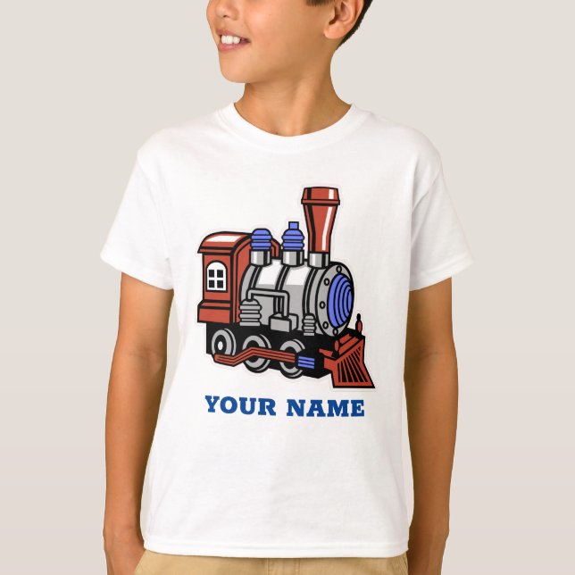 T-shirt Garçons Cadeau de train Nom personnalisable T Chem (Devant)