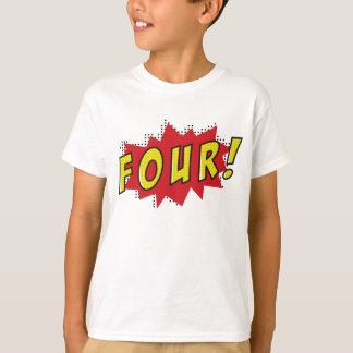 T-shirt Garçons de fête de quatre ans de Superhero