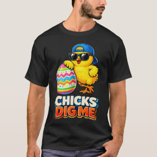T-shirt Garçons de Pâques Mignonnes Poules M'aiment Garçon