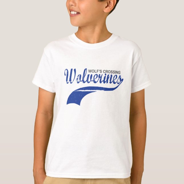 T-shirt Garçons de raglan de base-ball de Wolverines (Devant)