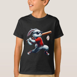 T-shirt Garçons Enfants Lapin de Pâques Heureux Jouant au