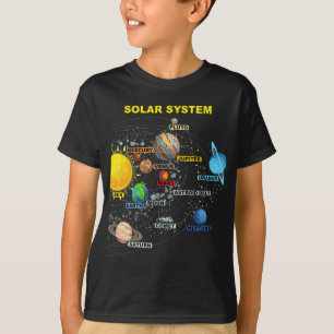 T-shirt Garçons Filles - Système Solaire Planètes Graphiqu