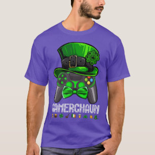 T-shirt Garçons Gamer Jeu Shamrock Jour de la Saint Patric