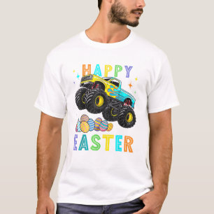 T-shirt Garçons Joyeuses Pâques Monster Truck Œufs de Pâqu