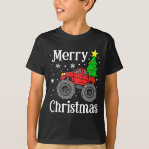 T-shirt Garçons Monster Camion Joyeux Noël Arbre Snowflake