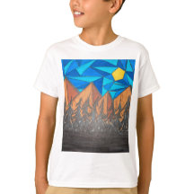 T-Shirt Garçons - Montagnes en Verre Tiré