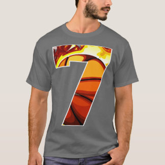 T-shirt Garçons Personnalisés Numéro 7 Basketball Cadeau