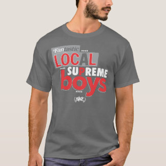 T-shirt Garçons suprêmes (gris, rouges)