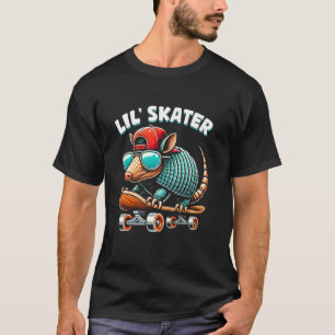 T-shirt Garçons Tatou Enfant Sur Un Skateboard Skateur