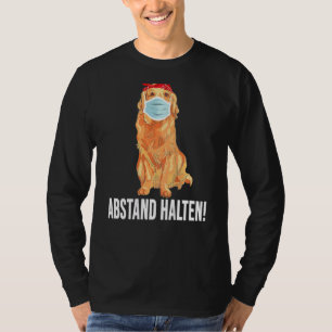 T-shirt Garde-bouche Golden Retriever Garder la distance