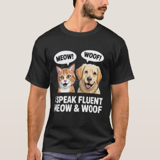 T-shirt Garde d'animaux Chiens Garde Chats Parle Miaou Ent