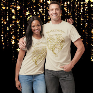 T-shirt Garde de l'arbre de coeur Gold Reunion de famille