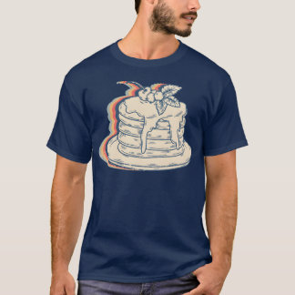 T-shirt Garde-manger de crêpes Retro Line Art garçon