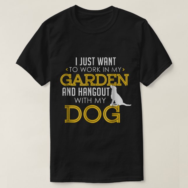 T-shirt Garden and Dog Lover Funny Design (Design devant)