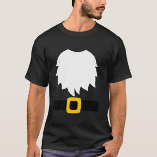 T-shirt Garden Gnome Costume White Beard And Belt With Buc
