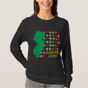 T-shirt Garden State NJ Pretty Flowers New Jersey Carte gr