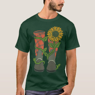 T-shirt Gardener Boots Florist Gift Yellow Flower