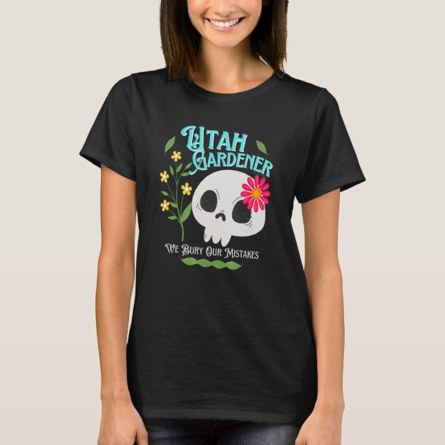 T-shirt Gardener rebelle de l'État Utah Ut Cute Skull Flow (Devant)