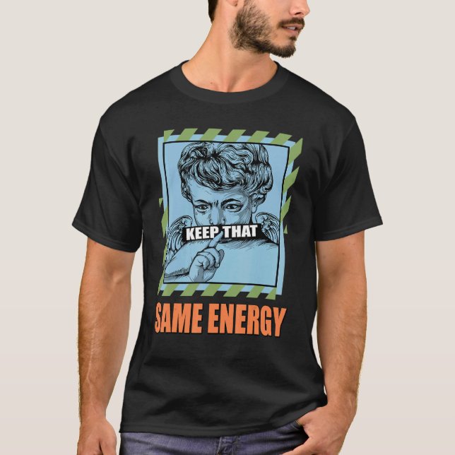 T-shirt Garder Cette Même Énergie Low Bleu Stitch 1s Assoc (Devant)