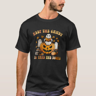 T-shirt Garder le bonbon Je prendrai des livres Halloween 