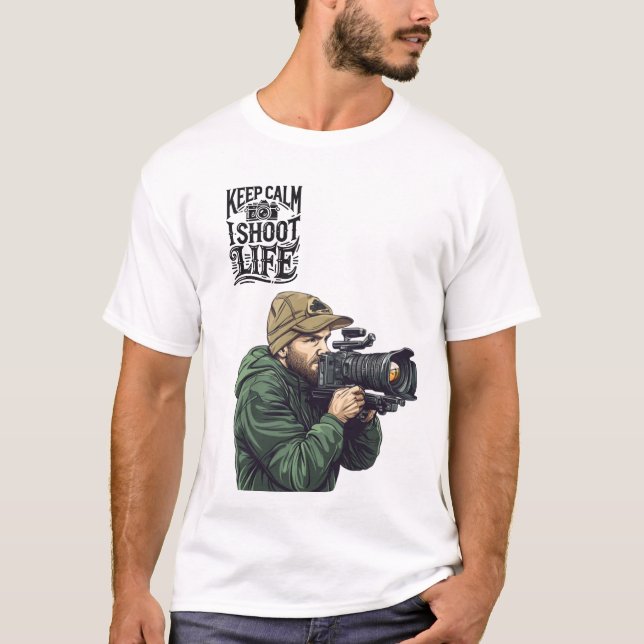 T-shirt garder le calme et tirer la vie (Devant)